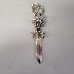 N76335-1 King Baby Sterling Dagger & Skull Pendant